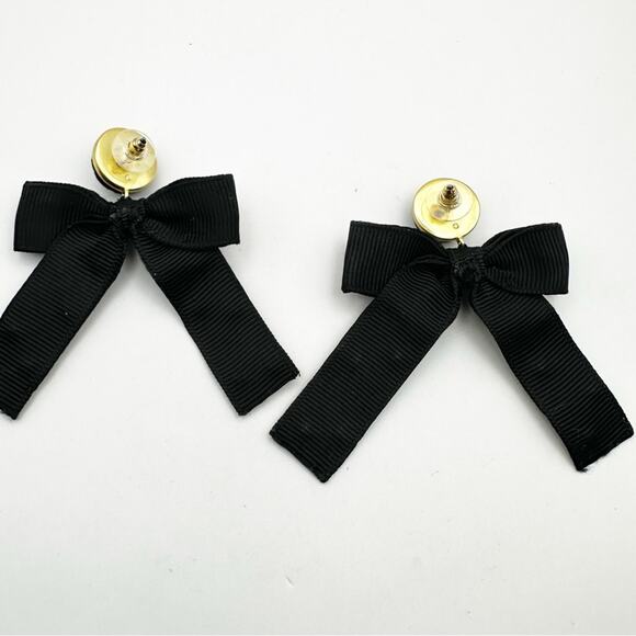 TUCKERNUCK Bow Earrings KATE Statement Retro Jewelry Black CZ Drop Dangle Preppy - Picture 7 of 9